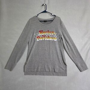 Harley Davidson Womens Gray Long Sleeve Sweater Size Medium